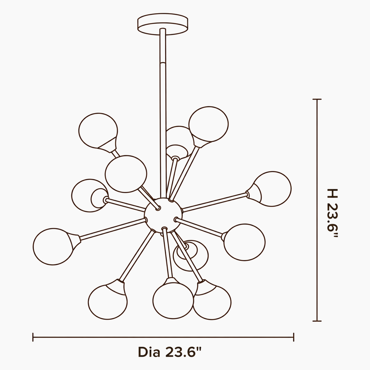 Zella Meadow Glass Chandelier dimensions