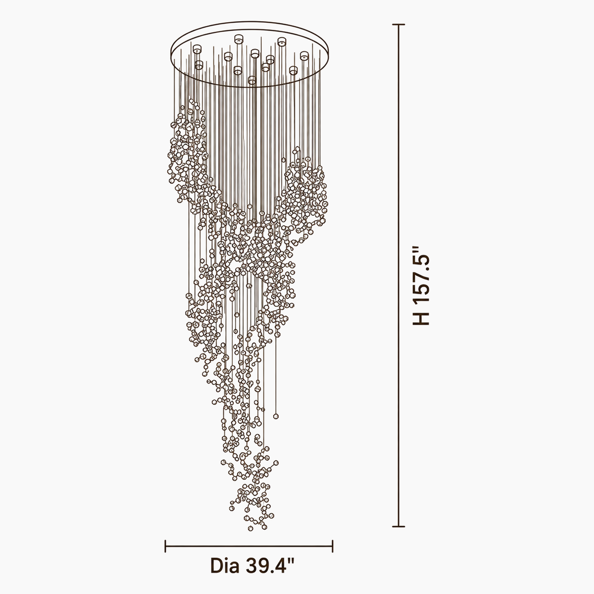 Faron Line Crystal Chandelier dimensions