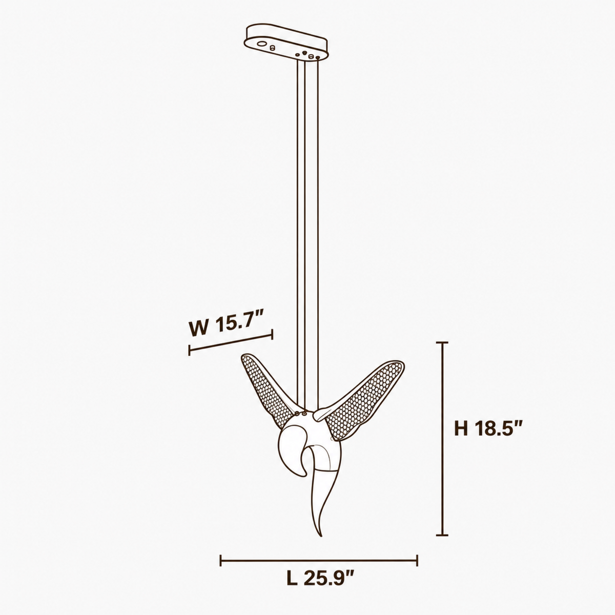 Vesper Ridge Wood Chandelier dimensions
