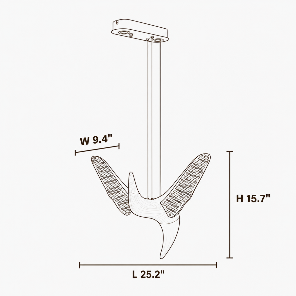 Vesper Ridge Wood Chandelier dimensions