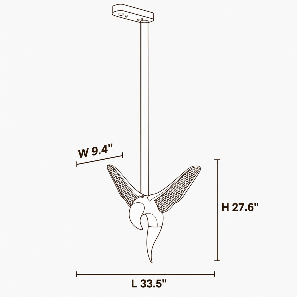 Vesper Ridge Wood Chandelier dimensions
