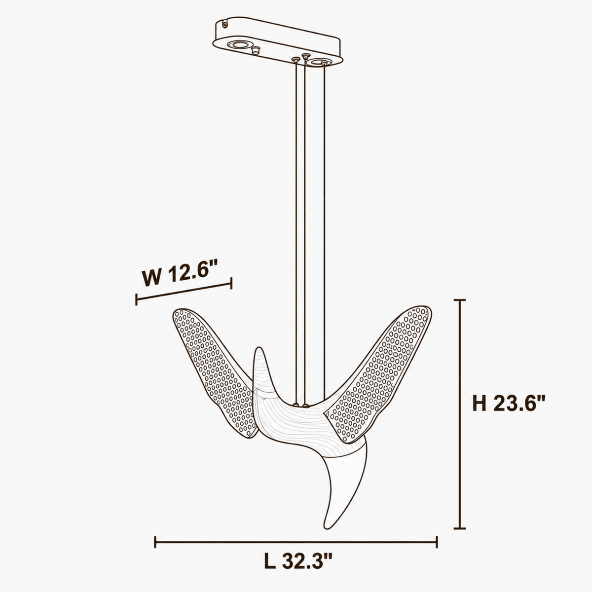 Vesper Ridge Wood Chandelier dimensions