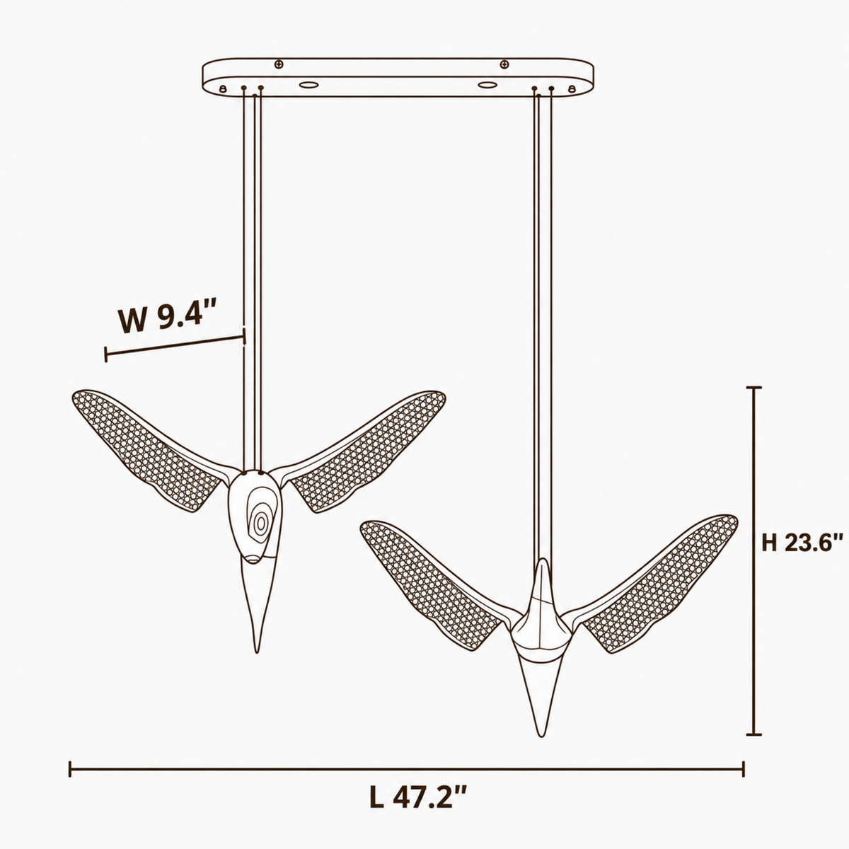Vesper Ridge Wood Chandelier dimensions