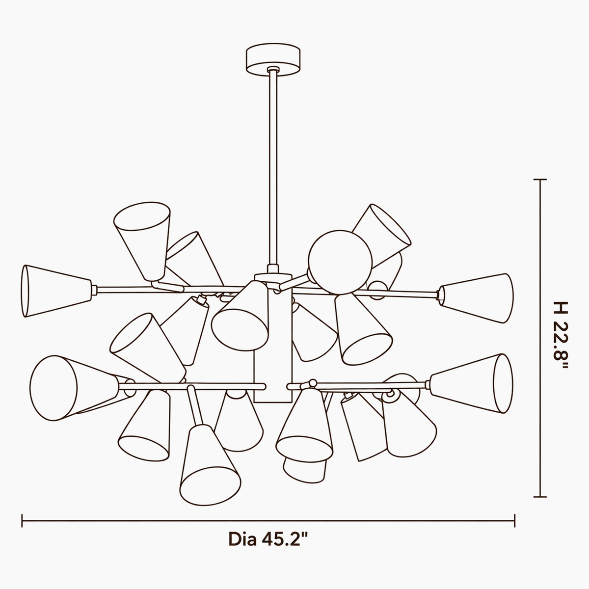 Flora Veil Glass Chandelier dimensions