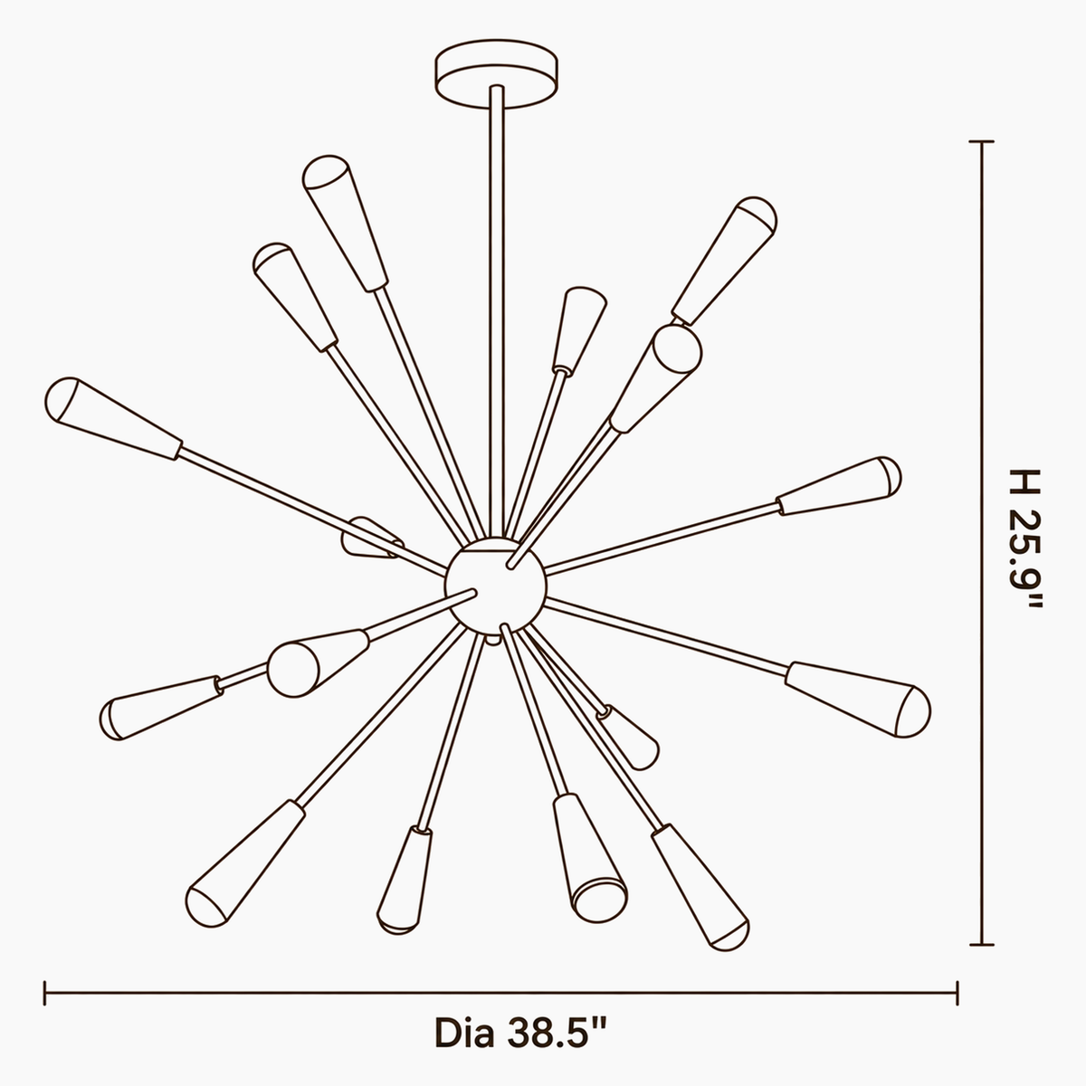 Vela Cove Glass Chandelier dimensions