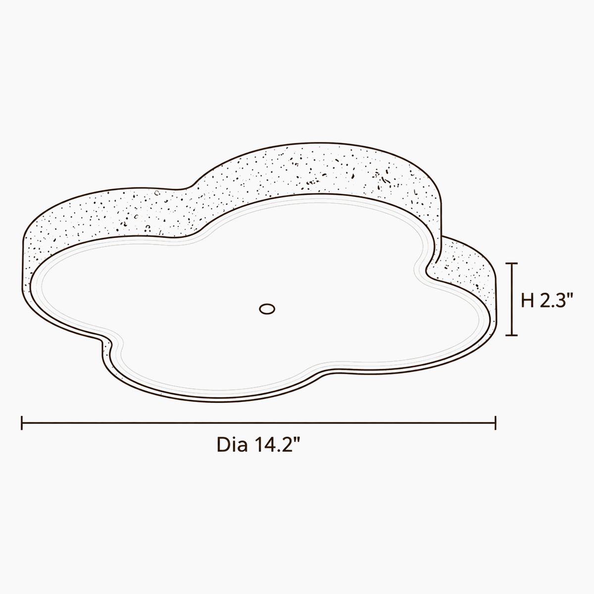 Solen Orbit Travertine Ceiling Light dimensions
