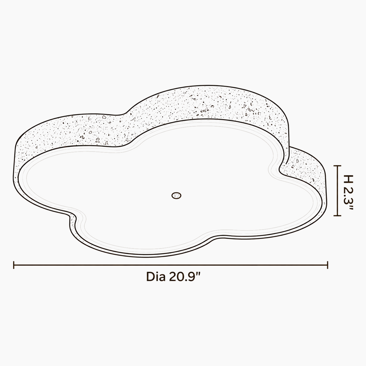 Solen Orbit Travertine Ceiling Light dimensions