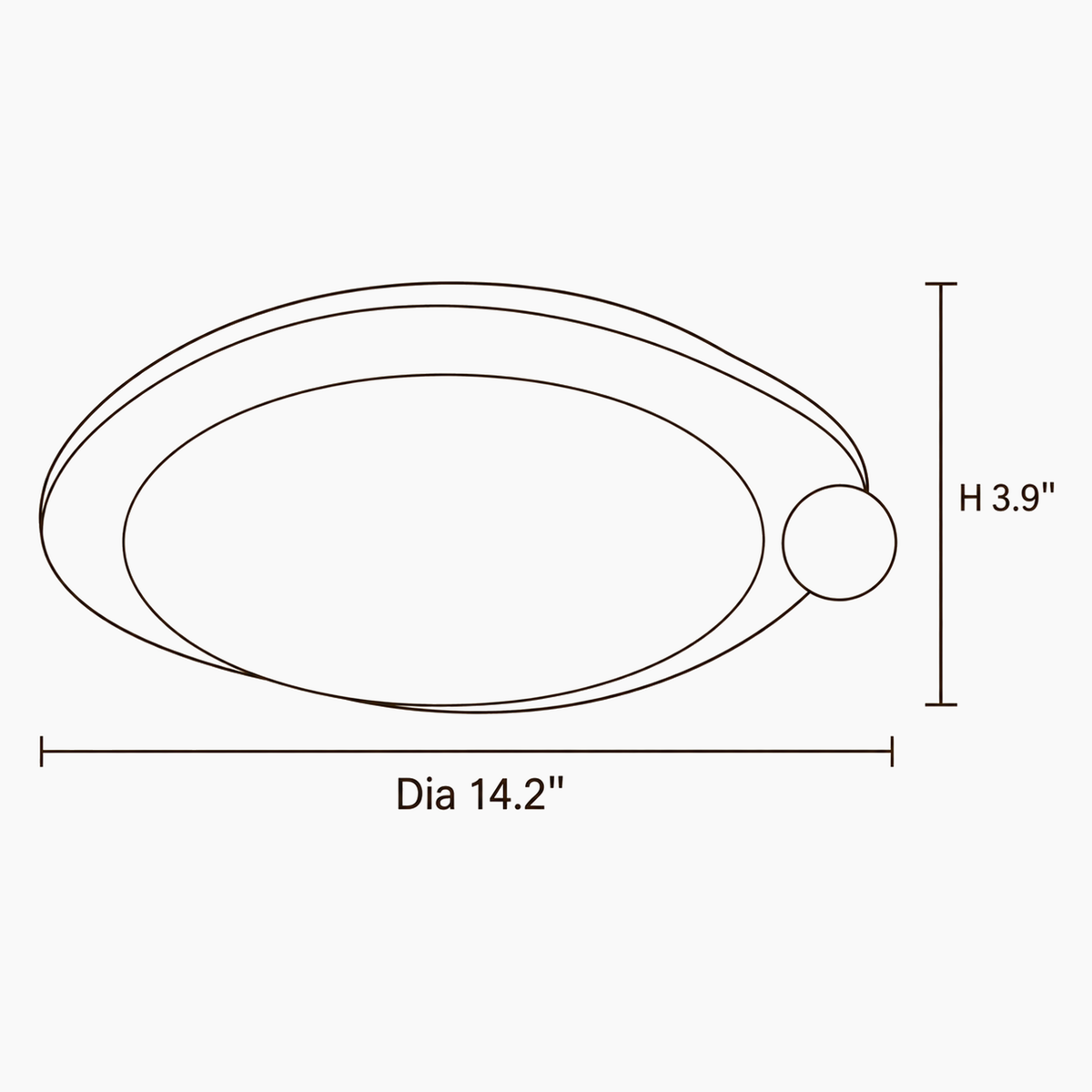Auria Rose Metal Ceiling Light dimensions