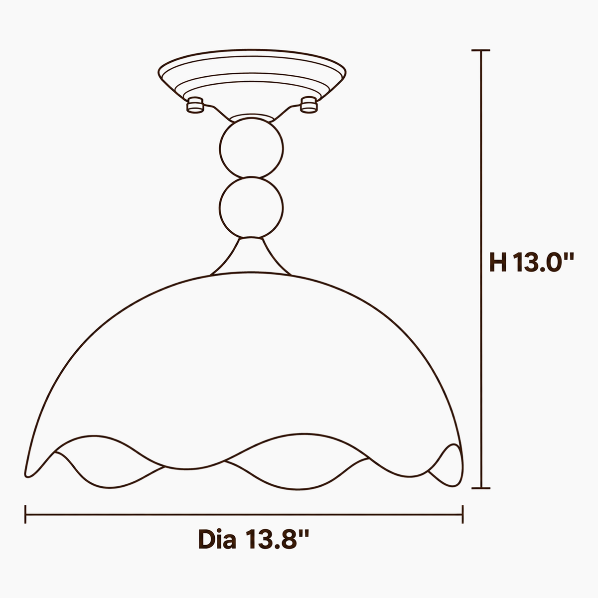 Oriel Nest Metal Ceiling Light dimensions