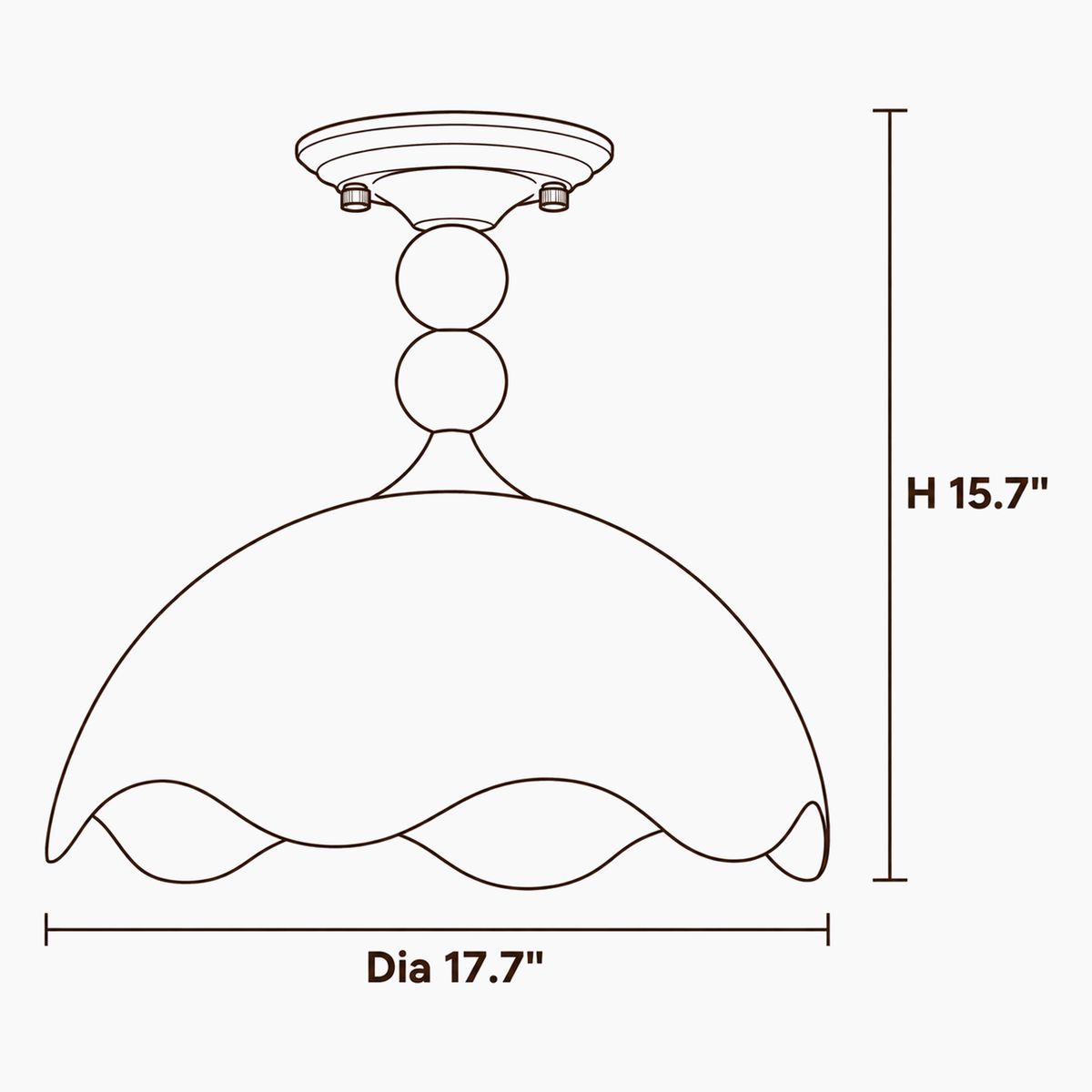 Oriel Nest Metal Ceiling Light dimensions