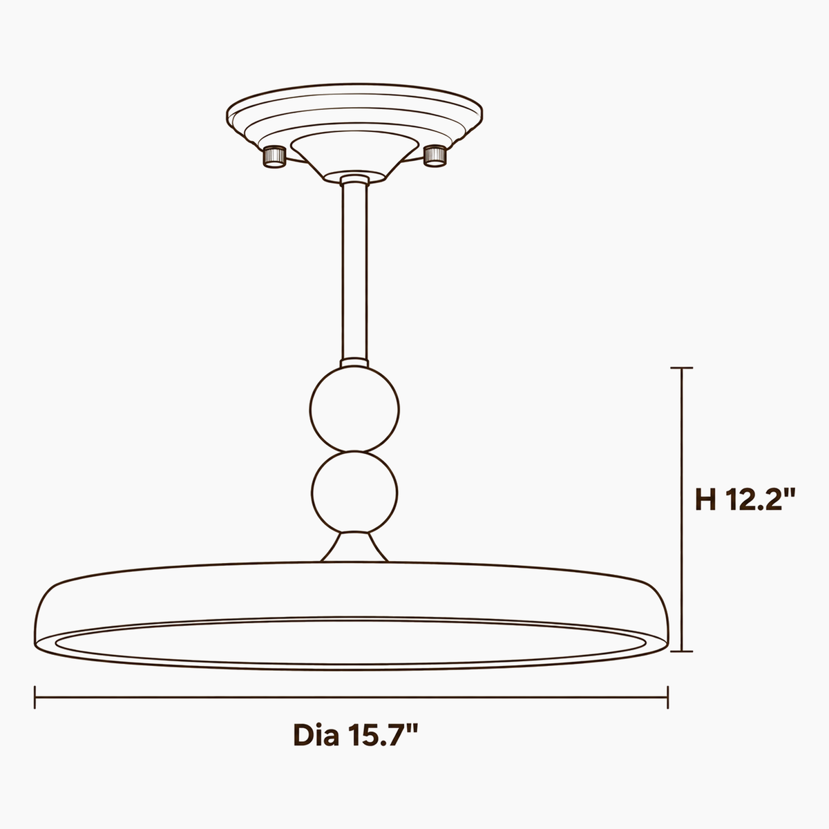 Oriel Nest Metal Ceiling Light dimensions