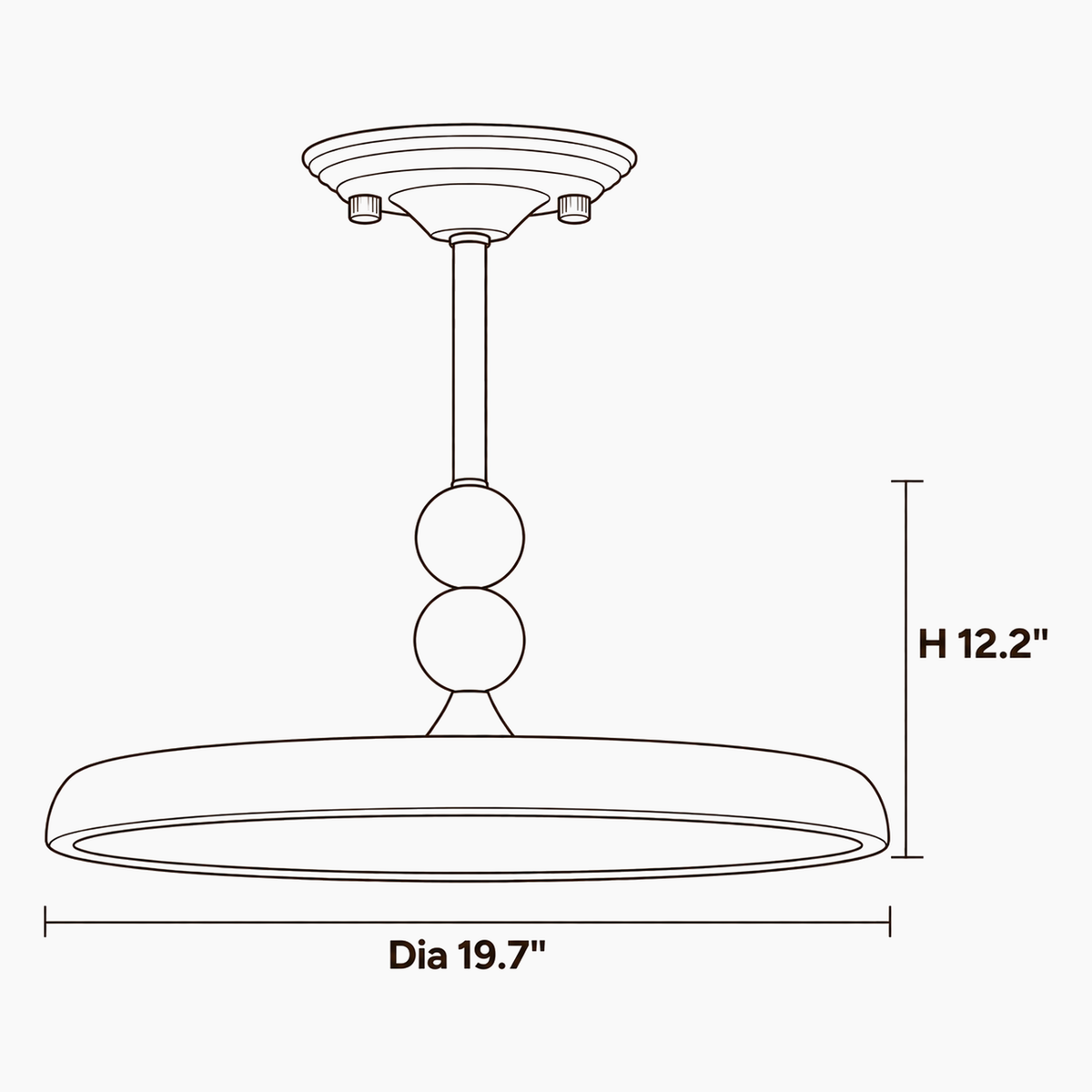 Oriel Nest Metal Ceiling Light dimensions