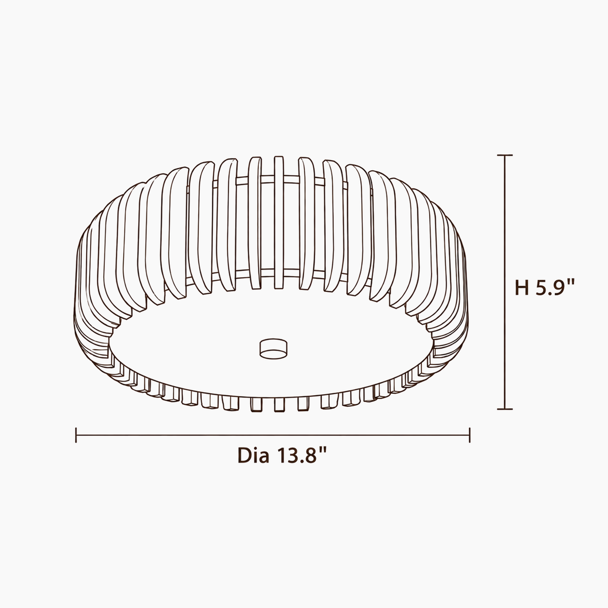 Rhea Shade Wood Ceiling Light dimensions