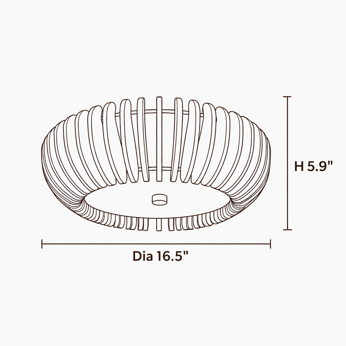 Rhea Shade Wood Ceiling Light dimensions