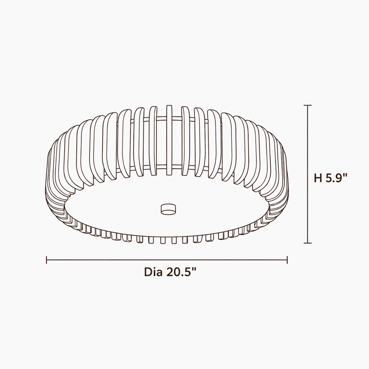 Rhea Shade Wood Ceiling Light dimensions