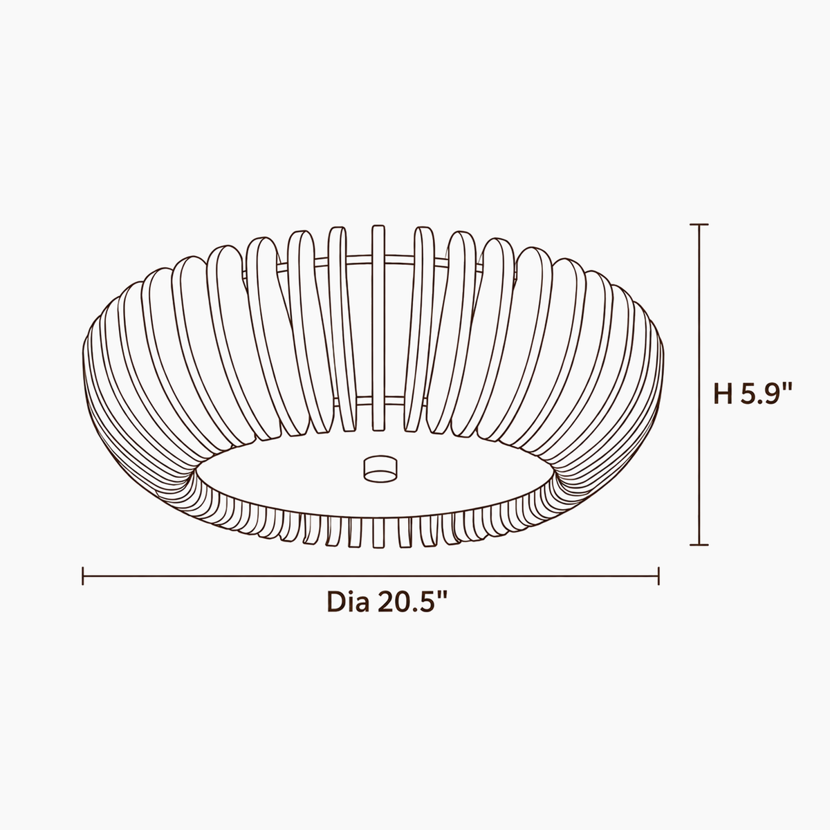 Rhea Shade Wood Ceiling Light dimensions