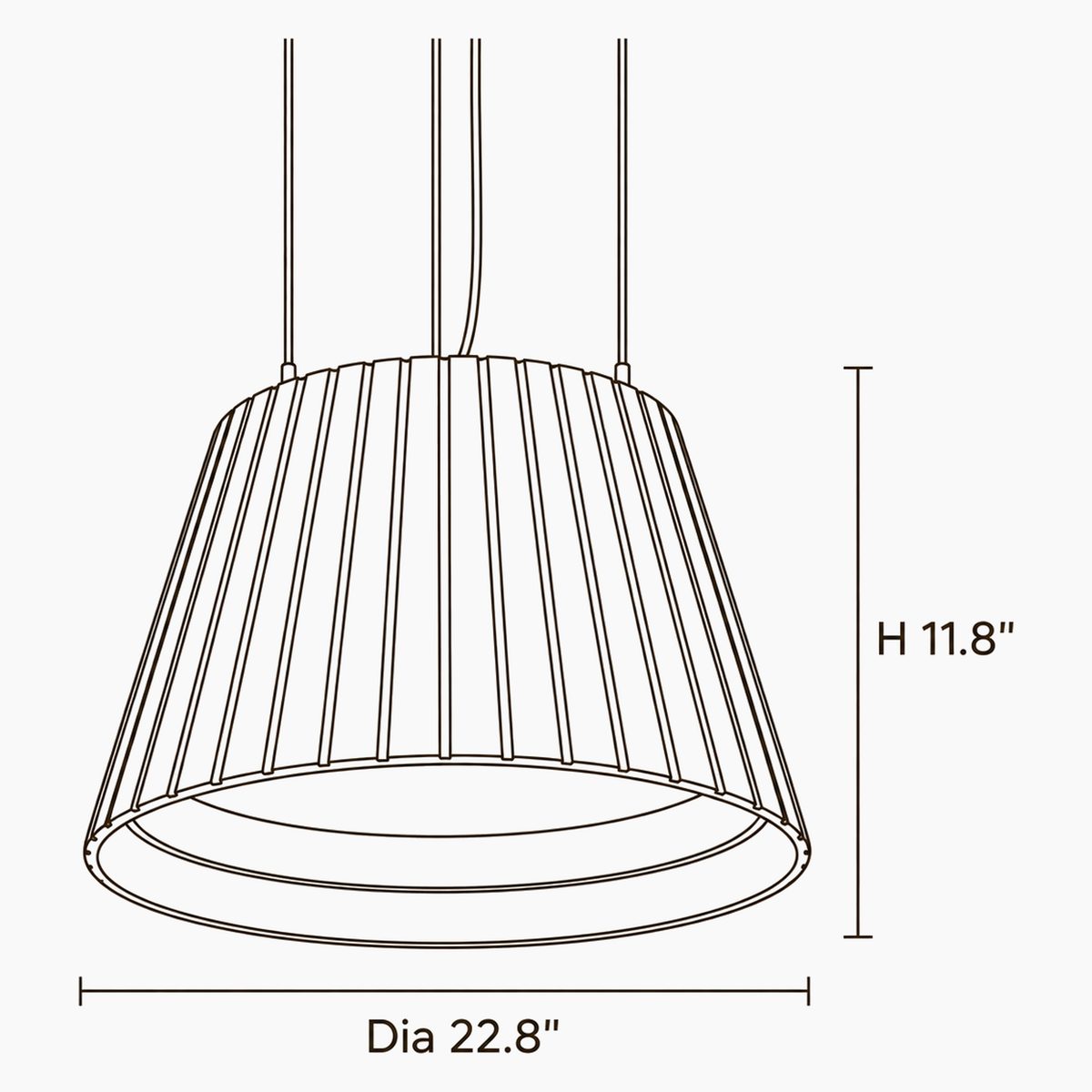 Celine Vale Iron Pendant Light dimensions