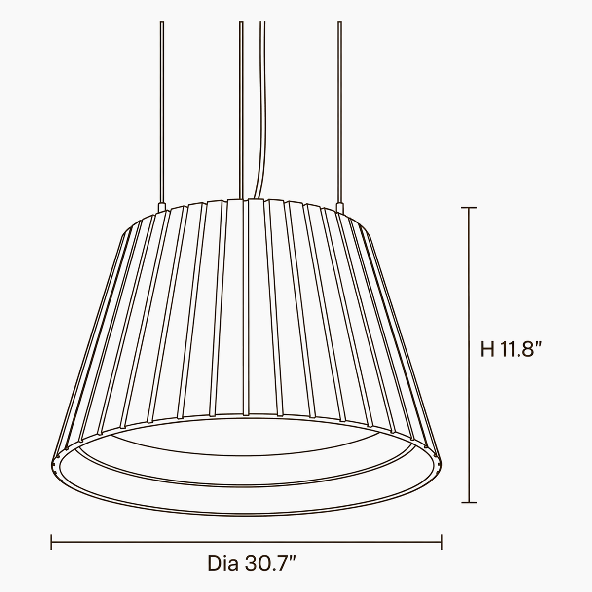 Celine Vale Iron Pendant Light dimensions