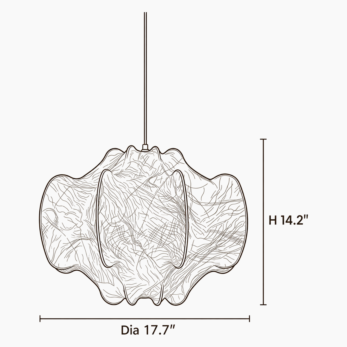 Isla Sol Metal Pendant Light dimensions