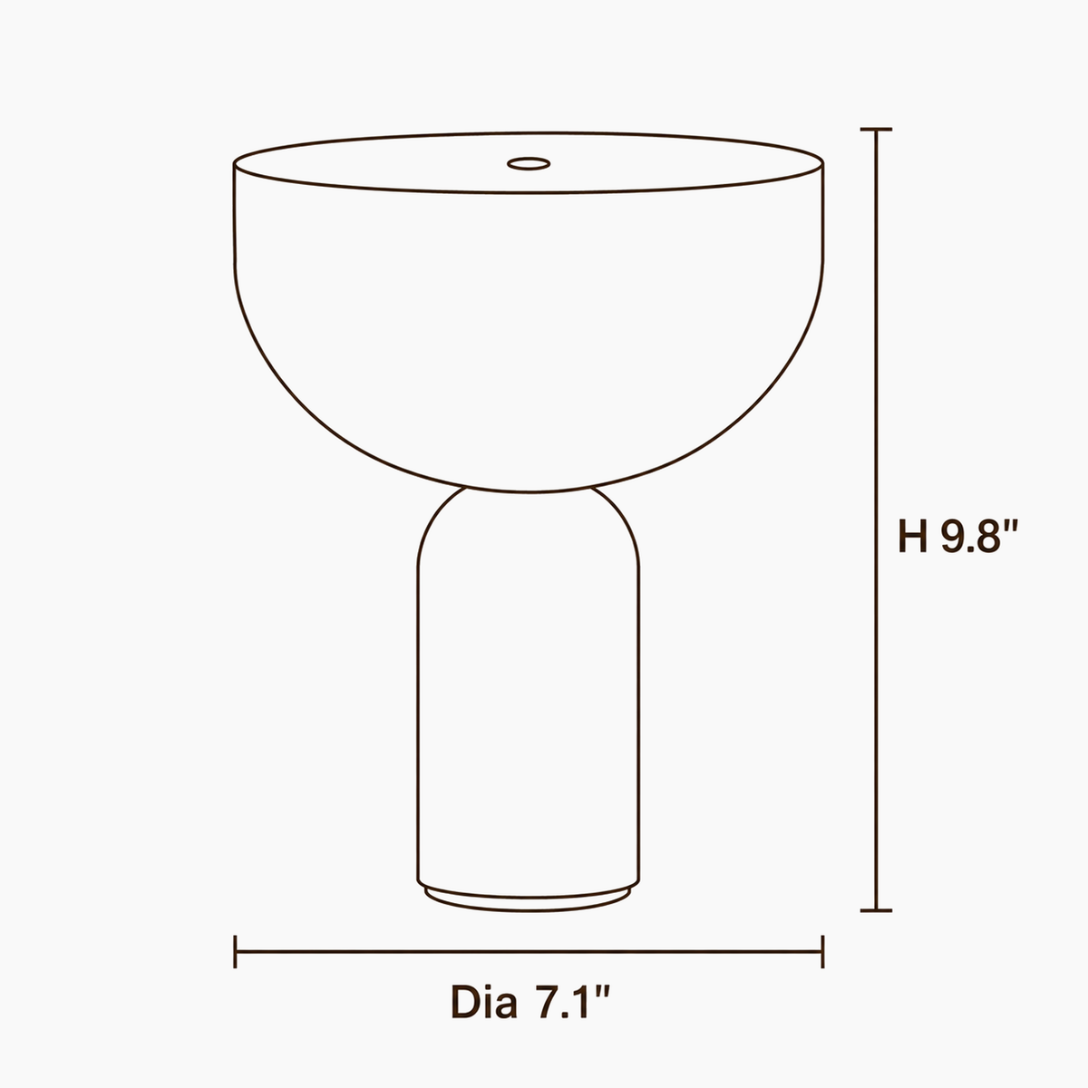 Vian Linden Marble Table Lamp dimensions