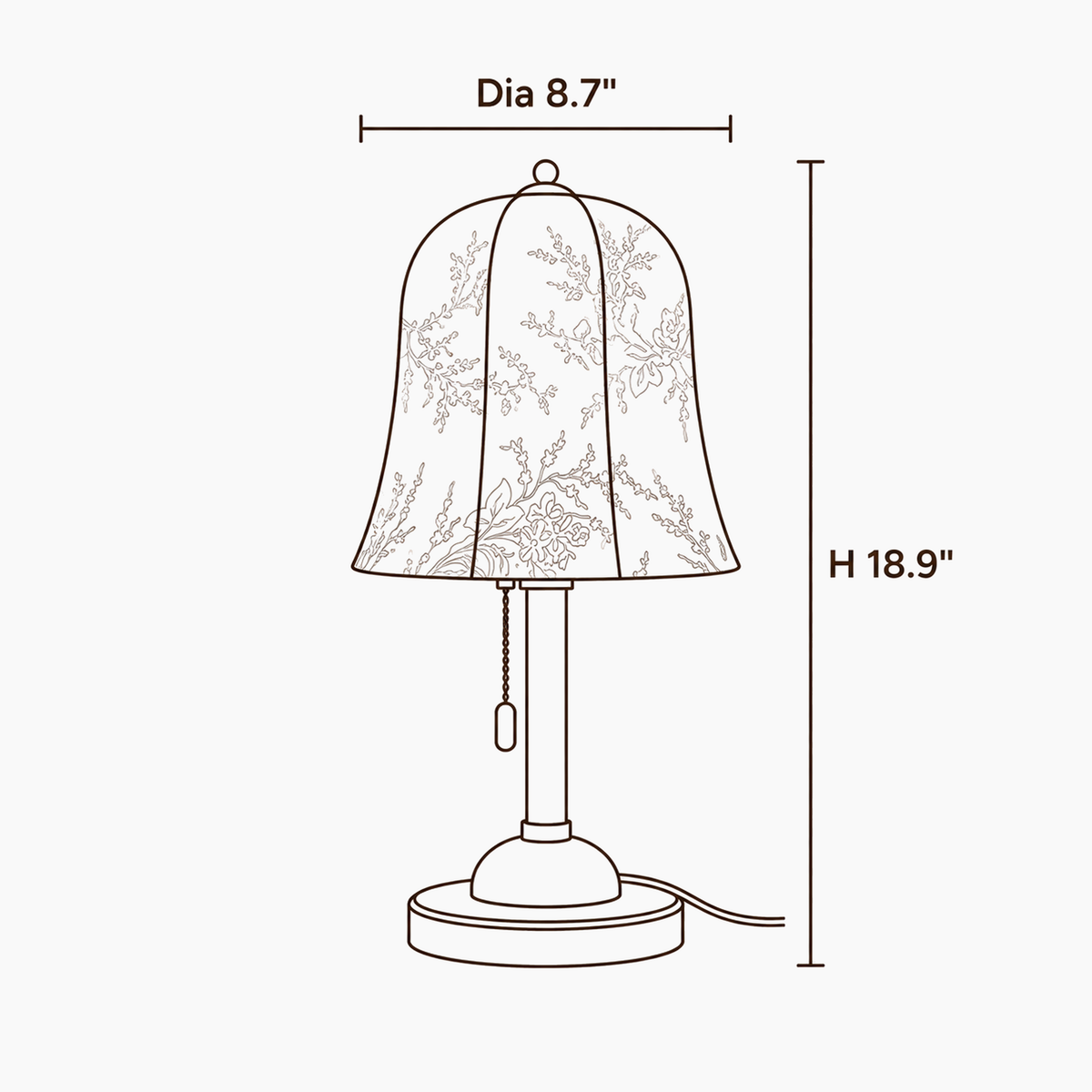 Rora Morrow Wood Table Lamp dimensions