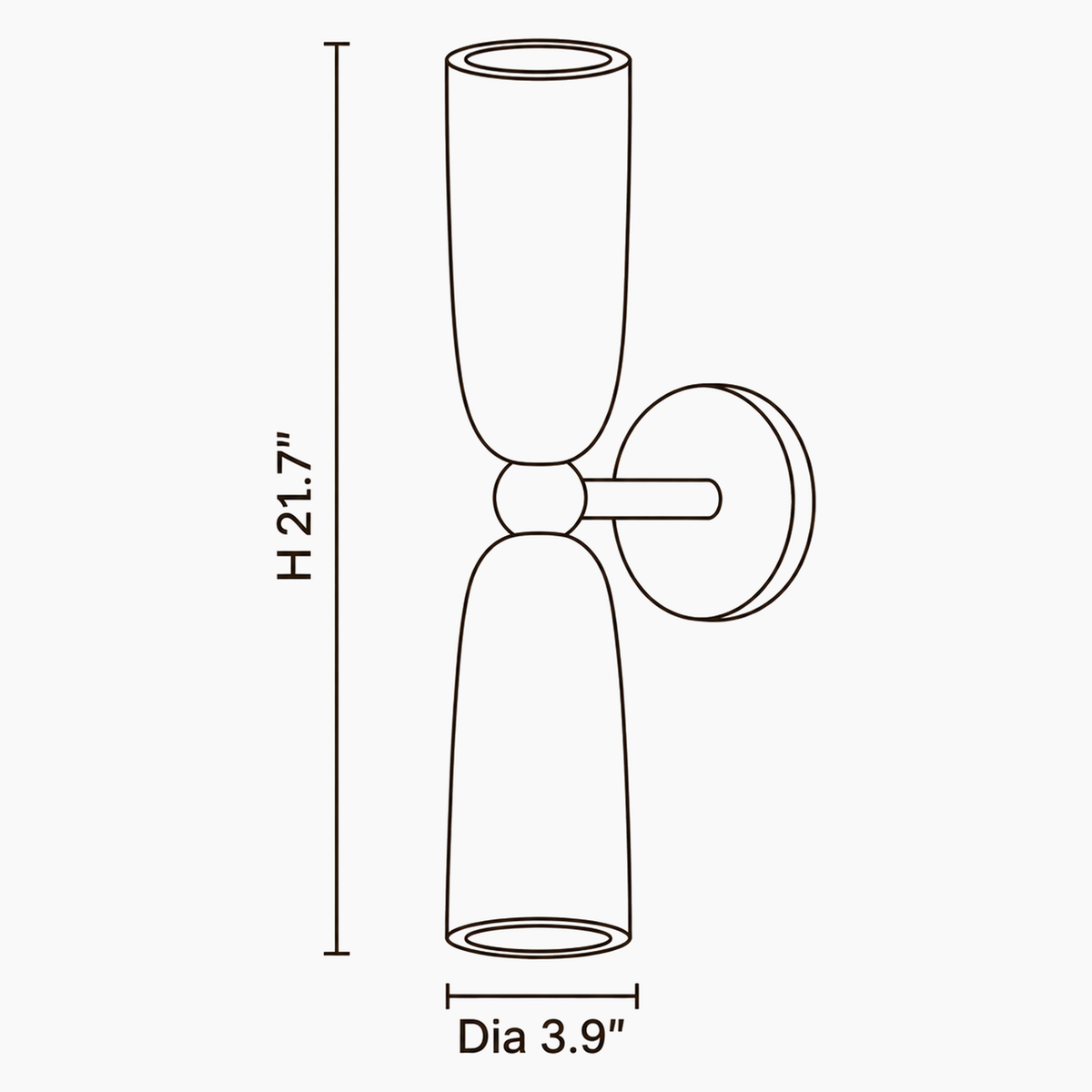 Vesper Oak Alabaster Wall Light dimensions