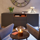 Thea Oak Glass Table Lamp, detail view 49