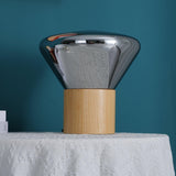 Thea Oak Glass Table Lamp, detail view 11