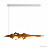 Luma Haven Wood Pendant Light, Wood Color, full white-background view with canopy