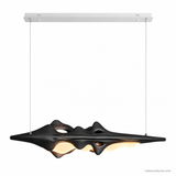 Luma Haven Wood Pendant Light, Black, full white-background view