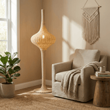 Calia Rain Rattan Floor Lamp, detail view 2