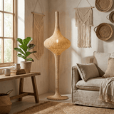 Calia Rain Rattan Floor Lamp, detail view 4