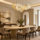 Flora Frost Glass Chandelier, detail view 4