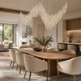 Flora Frost Glass Chandelier, detail view 9