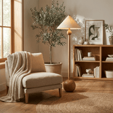 Riven Linden Wood Floor Lamp, detail view 3