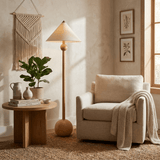 Riven Linden Wood Floor Lamp, detail view 4