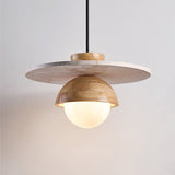 Sora Arc Travertine Pendant Light, detail view 4