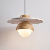 Sora Arc Travertine Pendant Light, detail view 7