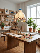 Seren Drift Fabric Pendant Light, detail view 5
