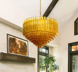 Evara Rose Glass Chandelier, detail view 2