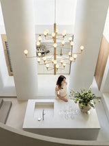 Pella Moon Alabaster Chandelier, detail view 2