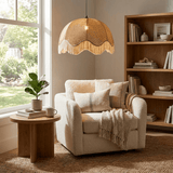 Tarin Stone Rattan Pendant Light, detail view 2