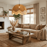 Tarin Stone Rattan Pendant Light, detail view 4