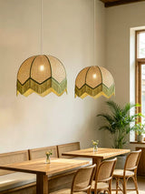Thea Quartz Rattan Pendant Light, detail view 5