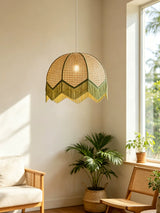 Thea Quartz Rattan Pendant Light, detail view 7