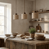Elora Vista Travertine Pendant Light, detail view 3