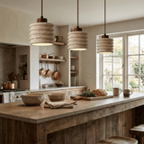 Elora Vista Travertine Pendant Light, detail view 5