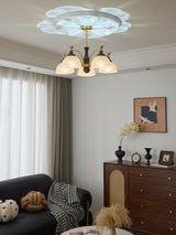 Elara Pearl Glass Chandelier, detail view 7