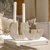 Mira Vine Travertine Candle Holder, detail view 6