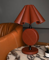 Sable Halo Leather Table Lamp, detail view 5